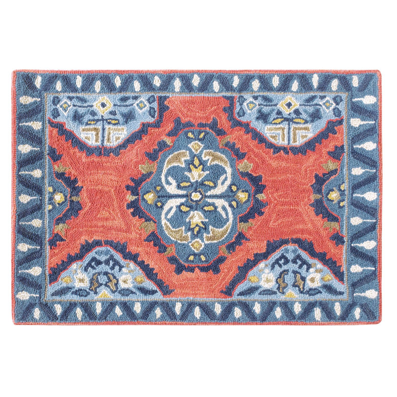 CompanyC Old Glory Hand Hooked Wool Red/Blue Area Rug Perigold